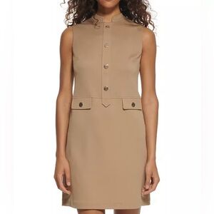 NWT Tommy Hilfiger Tan Twill shift dress Sleeveless Size 4